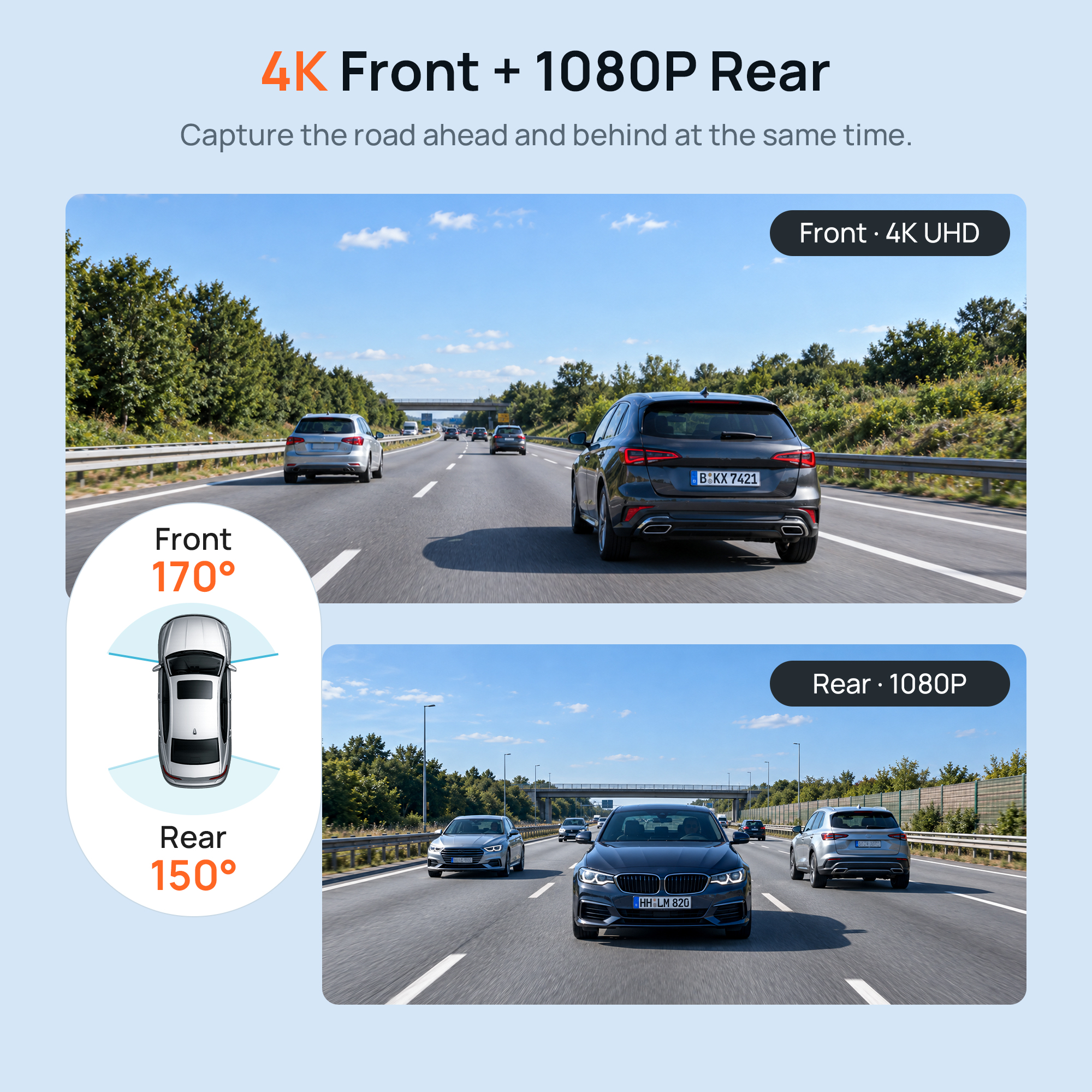 HIDVUE 4K Front + 1080P Rear Dash Cam for ARCFOX Alpha T5 2024-2026 3